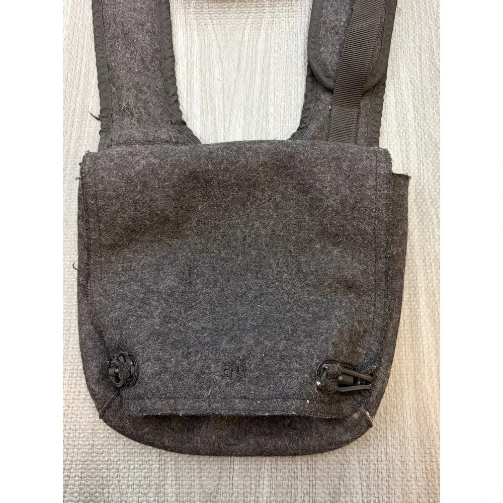 Y2K American Eagle Charcoal Wool Felt Utility Crossbody Bag‎ Zip Wallet Set